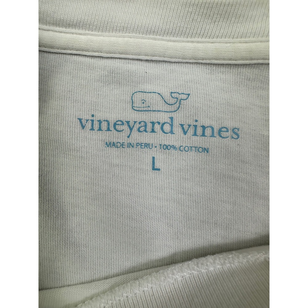 Vineyard Vines Mens Long Sleeve Pocket T-Shirt White USA Flag Whale Logo Large - Picture 5 of 10